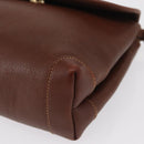 GUCCI Shoulder Bag Leather Brown Gold Auth bs32711-14