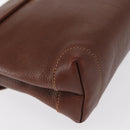 GUCCI Shoulder Bag Leather Brown Gold Auth bs32711-15