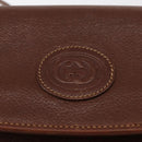 GUCCI Shoulder Bag Leather Brown Gold Auth bs32711-17