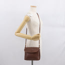 GUCCI Shoulder Bag Leather Brown Gold Auth bs32711-26