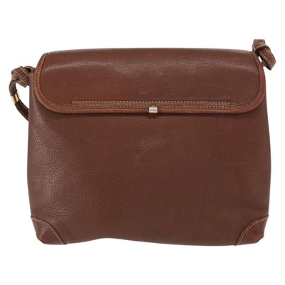 GUCCI Shoulder Bag Leather Brown Gold Auth bs32711 - 0