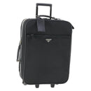 PRADA Carry Case Suitcase Nylon Black Silver Auth bs32712-1