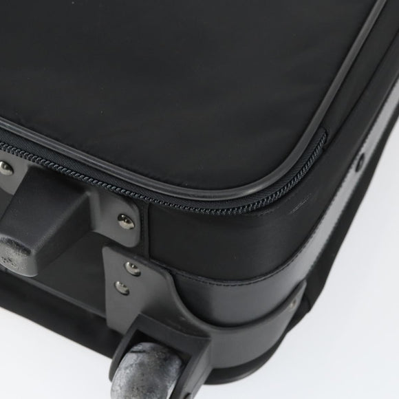 PRADA Carry Case Suitcase Nylon Black Silver Auth bs32712