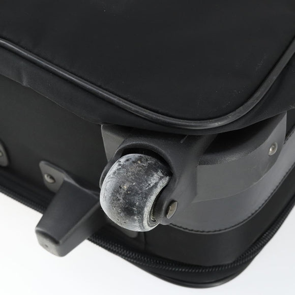 PRADA Carry Case Suitcase Nylon Black Silver Auth bs32712