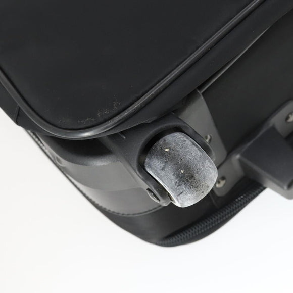 PRADA Carry Case Suitcase Nylon Black Silver Auth bs32712