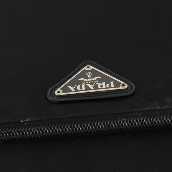 PRADA Carry Case Suitcase Nylon Black Silver Auth bs32712