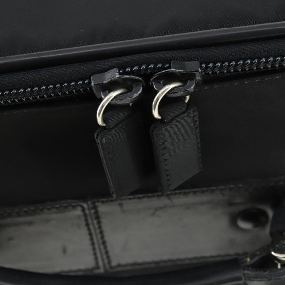 PRADA Carry Case Suitcase Nylon Black Silver Auth bs32712