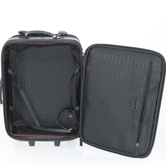 PRADA Carry Case Suitcase Nylon Black Silver Auth bs32712