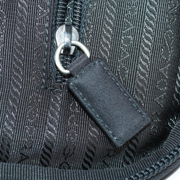 PRADA Carry Case Suitcase Nylon Black Silver Auth bs32712