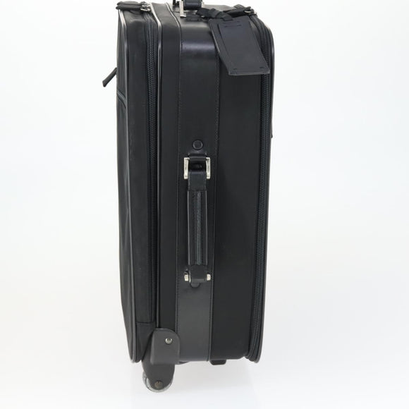 PRADA Carry Case Suitcase Nylon Black Silver Auth bs32712