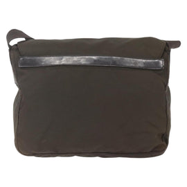 PRADA Shoulder Bag Nylon Brown Silver Auth bs32713 - 0
