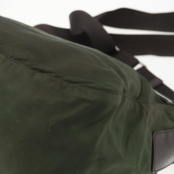 PRADA Shoulder Bag Nylon Green Silver Auth bs32714