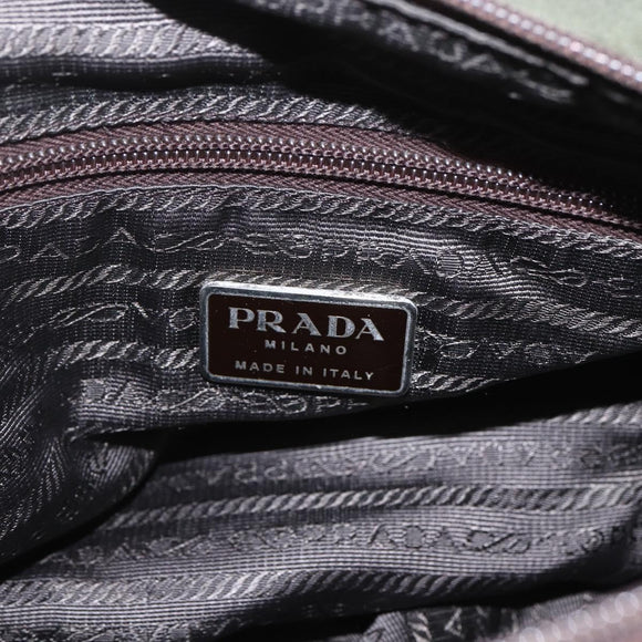 PRADA Shoulder Bag Nylon Green Silver Auth bs32714