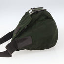 PRADA Shoulder Bag Nylon Green Silver Auth bs32714-4