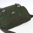 PRADA Shoulder Bag Nylon Green Silver Auth bs32714-6