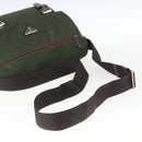 PRADA Shoulder Bag Nylon Green Silver Auth bs32714-7