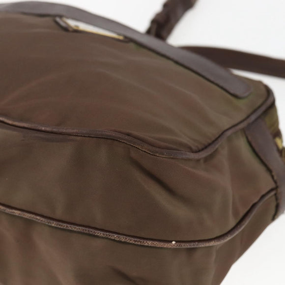 PRADA Umhängetasche Nylon Braun Auth bs32715