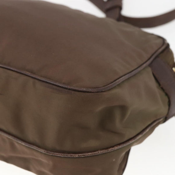 PRADA Umhängetasche Nylon Braun Auth bs32715