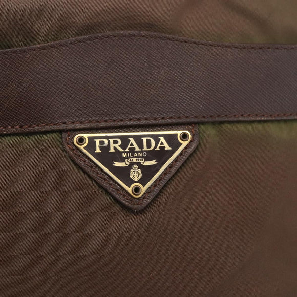 PRADA Umhängetasche Nylon Braun Auth bs32715