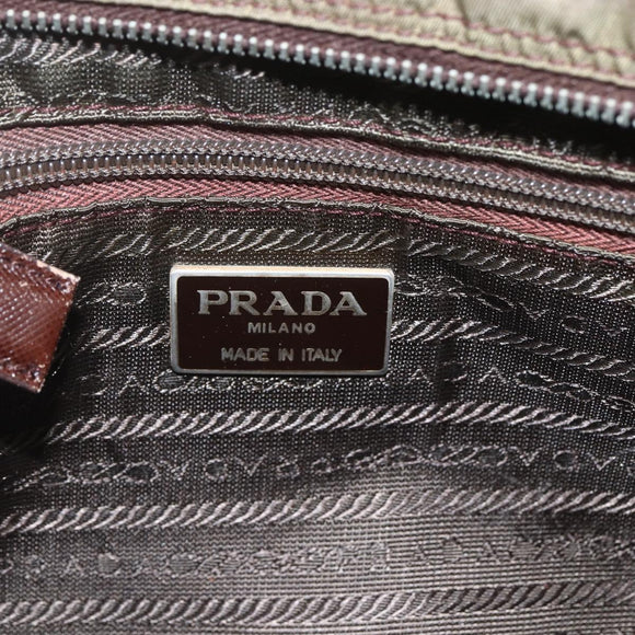 PRADA Umhängetasche Nylon Braun Auth bs32715