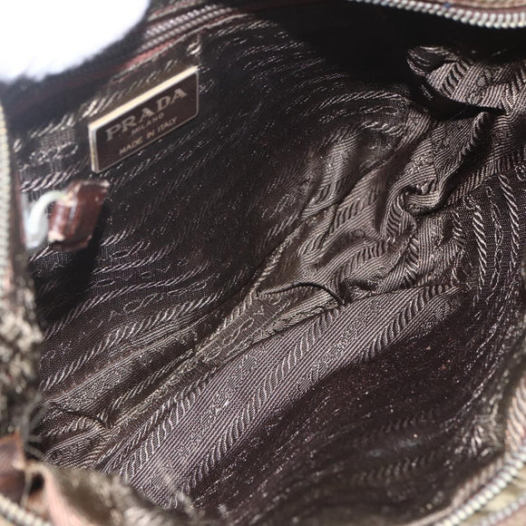 PRADA Umhängetasche Nylon Braun Auth bs32715