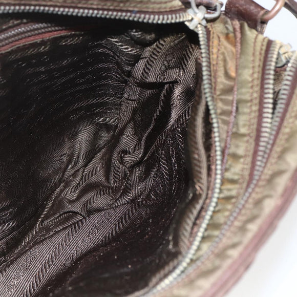 PRADA Shoulder Bag Nylon Brown Auth bs32715