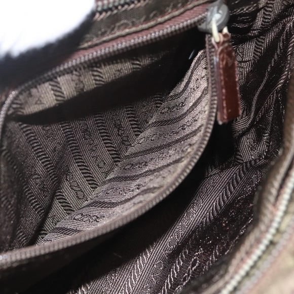 PRADA Umhängetasche Nylon Braun Auth bs32715
