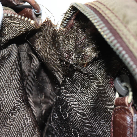 PRADA Umhängetasche Nylon Braun Auth bs32715