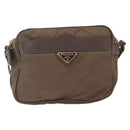 PRADA Umhängetasche Nylon Braun Auth bs32715-13