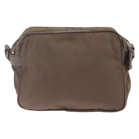 PRADA Umhängetasche Nylon Braun Auth bs32715