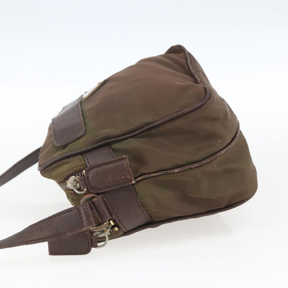 PRADA Umhängetasche Nylon Braun Auth bs32715