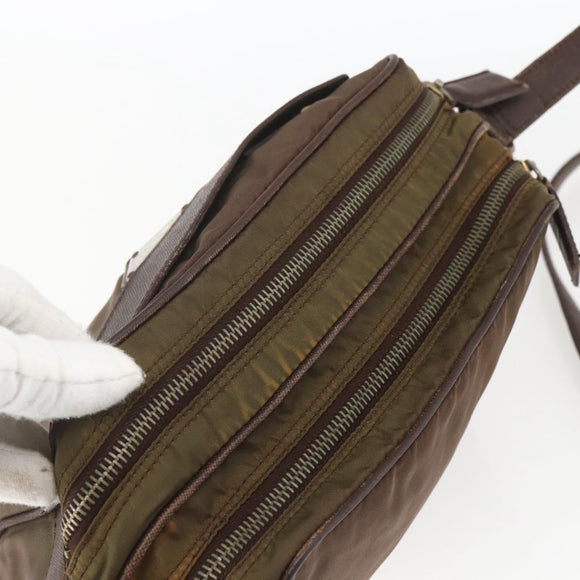 PRADA Shoulder Bag Nylon Brown Auth bs32715