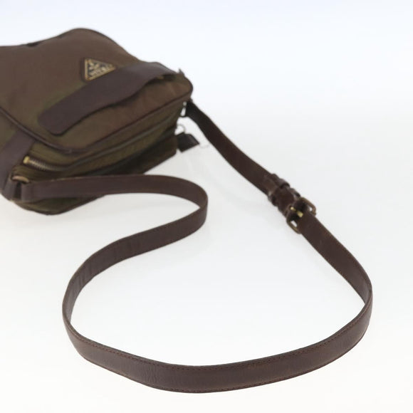 PRADA Umhängetasche Nylon Braun Auth bs32715