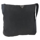 PRADA Shoulder Bag Nylon Black Silver Auth bs32716-1