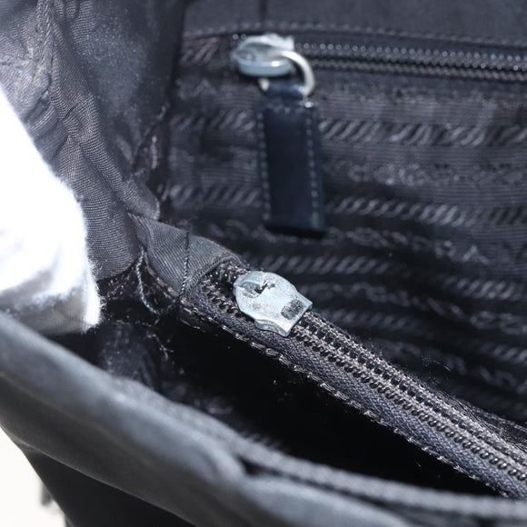 PRADA Shoulder Bag Nylon Black Silver Auth bs32716