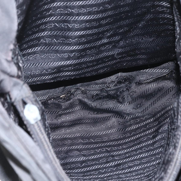 PRADA Shoulder Bag Nylon Black Silver Auth bs32716
