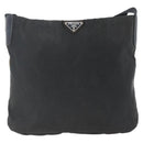 PRADA Shoulder Bag Nylon Black Silver Auth bs32716-2