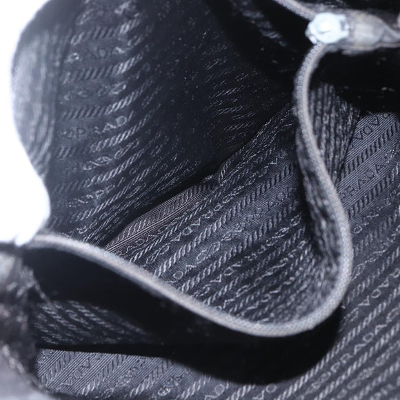 PRADA Shoulder Bag Nylon Black Silver Auth bs32716