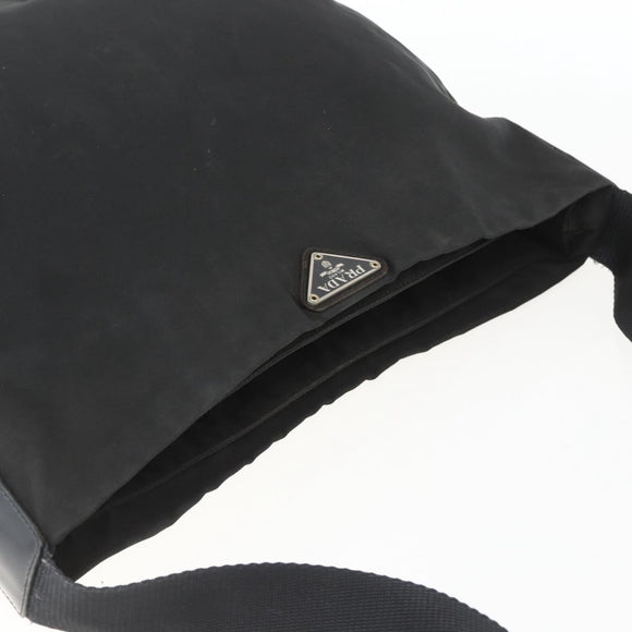 PRADA Shoulder Bag Nylon Black Silver Auth bs32716
