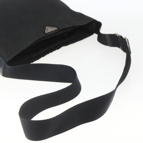 PRADA Shoulder Bag Nylon Black Silver Auth bs32716