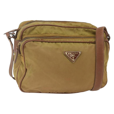 PRADA Shoulder Bag Nylon Brown Auth bs32717