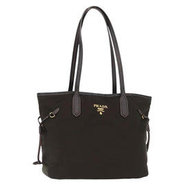 PRADA Tote Bag Nylon Green Gold Auth bs32718