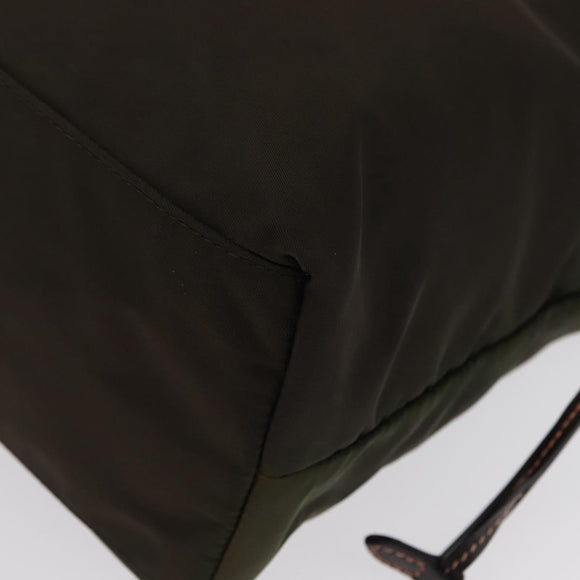 PRADA Tote Bag Nylon Green Gold Auth bs32718