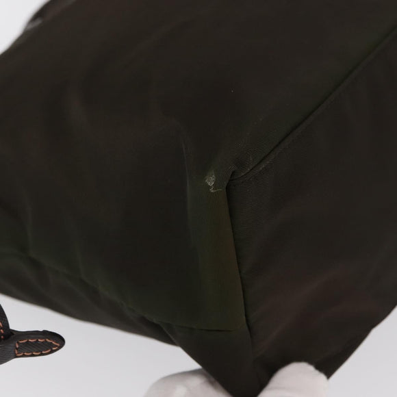 PRADA Tote Bag Nylon Green Gold Auth bs32718