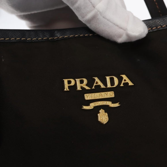 PRADA Tote Bag Nylon Green Gold Auth bs32718