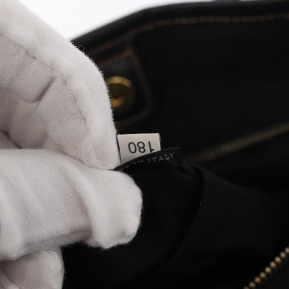 PRADA Tote Bag Nylon Green Gold Auth bs32718