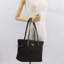 PRADA Tote Bag Nylon Green Gold Auth bs32718-23