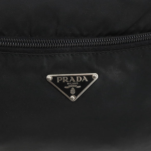 PRADA Shoulder Bag Nylon Black Silver Auth bs32720