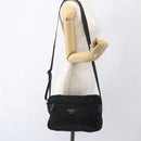 PRADA Shoulder Bag Nylon Black Silver Auth bs32720-26