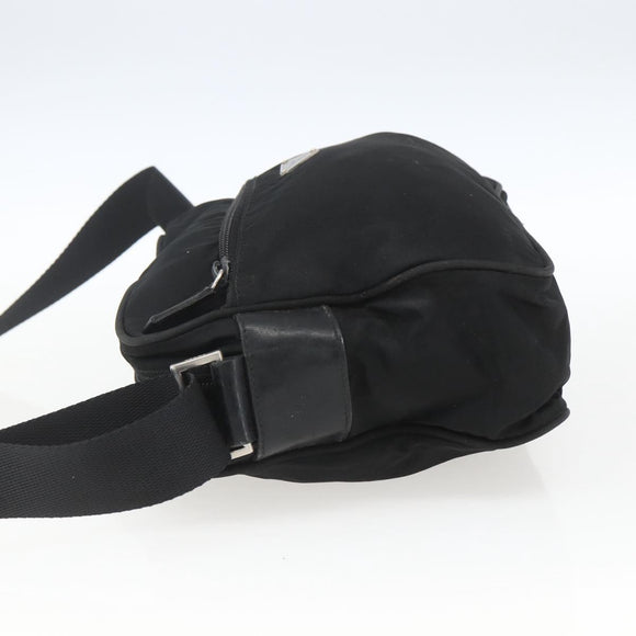 PRADA Shoulder Bag Nylon Black Silver Auth bs32720